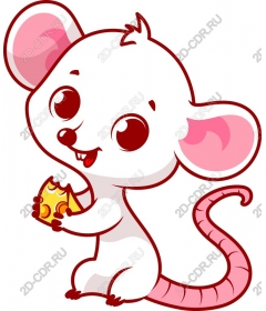  Cute cartoon mouse with cheese