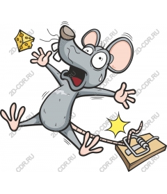 Surprised cartoon mouse