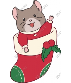  Festive cat in stocking