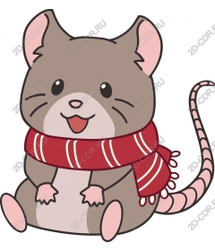  Charming mouse with a scarf
