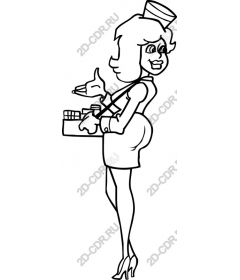 Vintage cheerful saleswoman