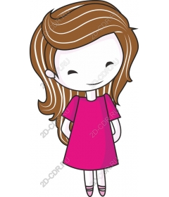  Adorable girl in a pink dress