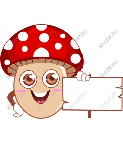 Funny Mushroom Character