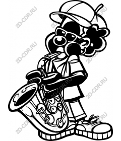  Stylish cartoon saxophonist