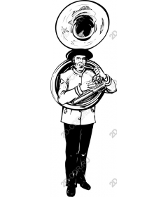 Vintage tuba player