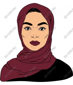 Woman in maroon hijab