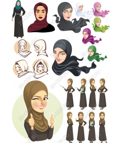 Hijab Bundle - Коллекция экспрессивных клипартов