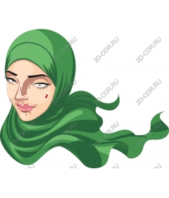  Elegant green hijab woman