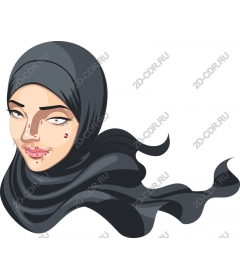  Elegant woman in dark hijab