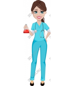  Bright woman scientist in the medical form