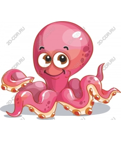  Cute pink octopus
