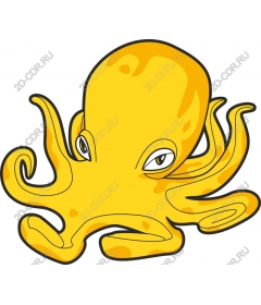Cheerful yellow octopus