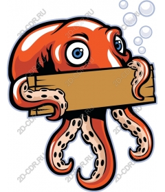  Whimsical octopus with a sign