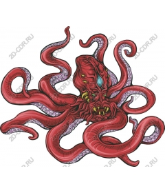  Bright red octopus