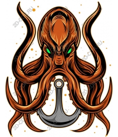  Bright octopus with anchor