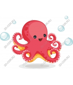  Bright, cheerful octopus