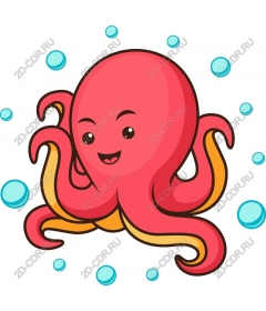 Cute cartoon octopus