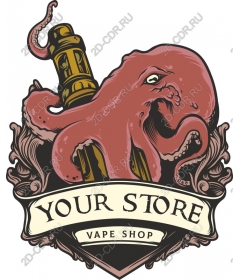 Logo store electronic cigarettes Octopus