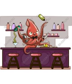 Fancy mixologist-octopus