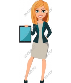  Confident business woman with tablet