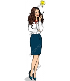  Creative businesswoman with idea light bulb