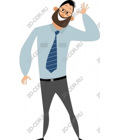 Funny character businessman