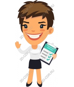  Cheerful businesswoman with tablet