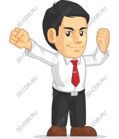  Confident businessman celebrating success