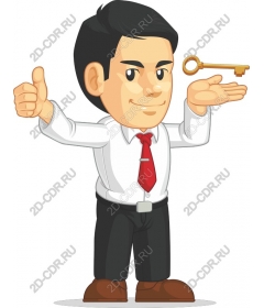  Confident businessman with key