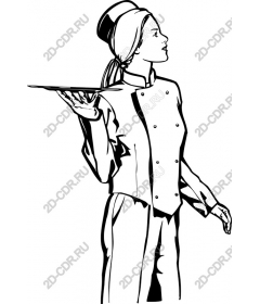  The chef serves