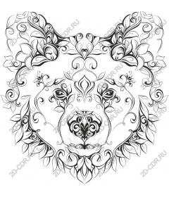  Emblem floral bear