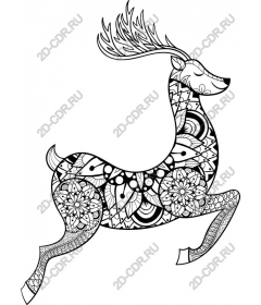 Intricate floral deer