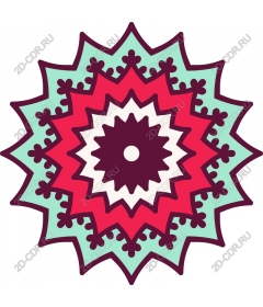  Bright floral mandala