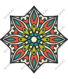  Colored geometrical mandala with a star