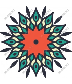  Bright floral mandala