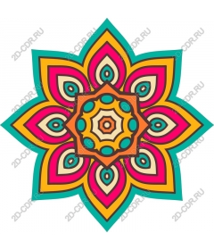 Bright floral mandala