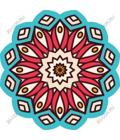  Bright floral mandala