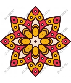  Bright floral mandala