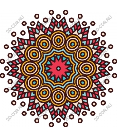  Bright floral mandala