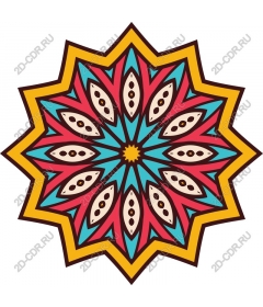  Colorful mandala with stars