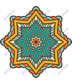  Complicated eight-pointed star mandala