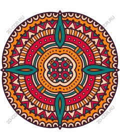  Bright, intricate circular pattern