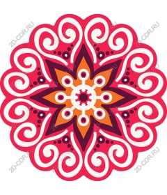  Bright floral mandala