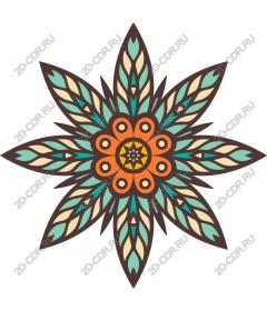  Bright floral pattern in the shape of a star