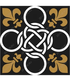  Elegant interwoven circles, and Fleur de Lis