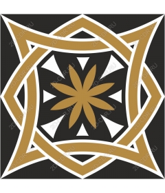  Elegant geometric pattern of gold and black