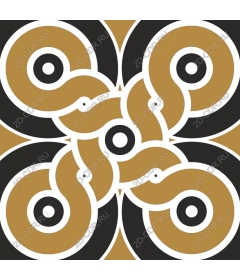  Elegant geometric pattern of gold and black