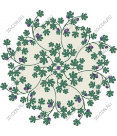 Lush green and purple floral circle