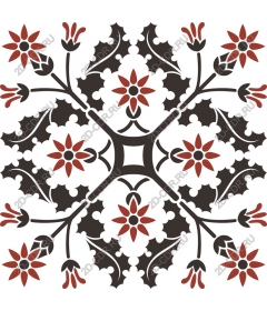 The intricate floral pattern