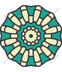  Elegant mandala in turquoise and cream tones